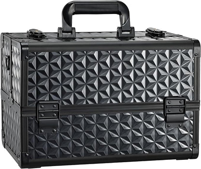 Joligrace Makeup Train Case Professional Cosmetic Organizer Aluminum Storage Box by Joligrace
