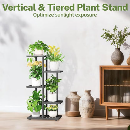 iDavosic.ly Plant Stand with Grow Light Indoor Outdoor, 4-Tier Tall Metal - Image 7