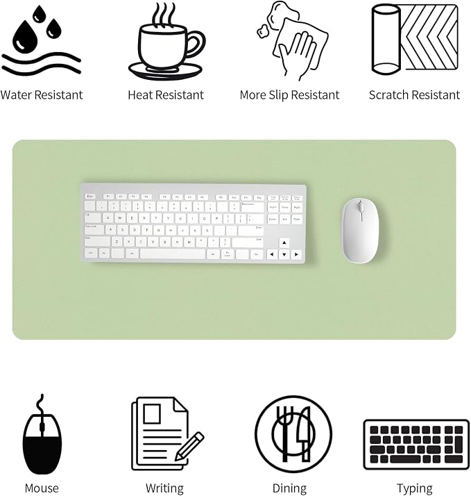 Bloss Leather Desk Pad and Keyboard Wrist Rest, Large Mouse Pad + Keyboard and - Image 4