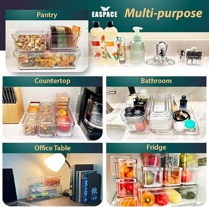 10-Pack Clear Fridge Organizer Bins - Image 6
