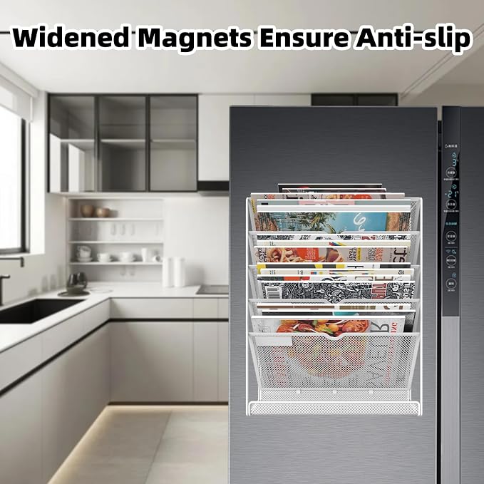 6 Tier Magnetic File Holder, No Drilling Installation File Cabinet Organizer - Image 6