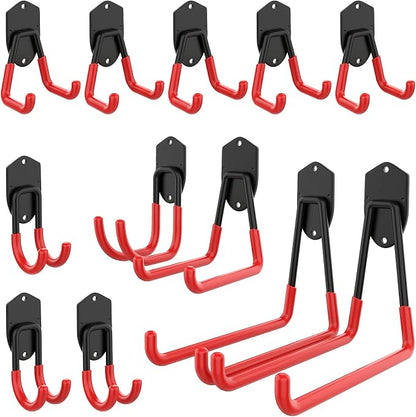 WALMANN 12 PCS Garage Storage System Hooks, Wall Mount Heavy Duty Rubber Coated - Image 8