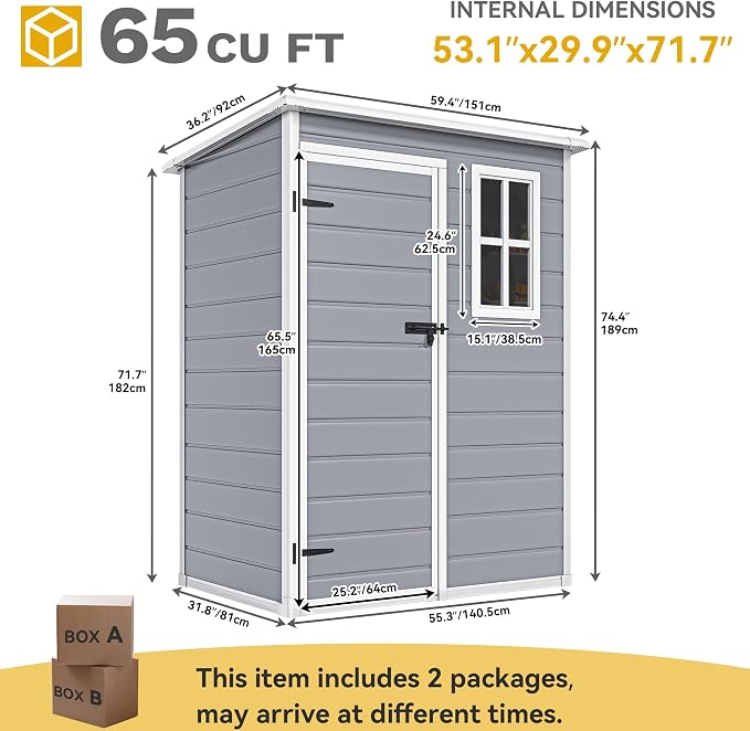 DWVO 5x3 FT Outdoor Storage Shed - Image 5