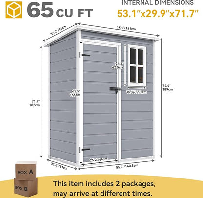 DWVO 5x3 FT Outdoor Storage Shed - Image 5