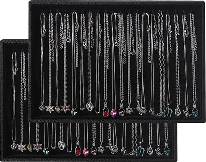 Julysky 2 Pcs/set Stackable Jewelry Organizer Trays，Necklace Tray+Necklace Tray - Image 5
