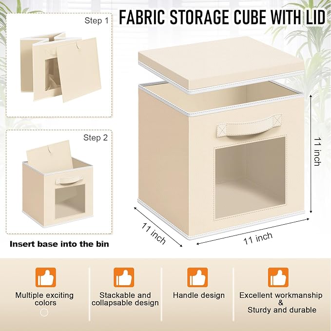 Threehoney 10 Pcs Fabric Storage Cubes - Image 3