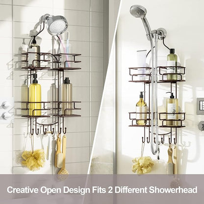 SRIWATANA Shower Caddy Organizer Hanging Over Head, Bathroom Shower Rack Hanger - Image 2