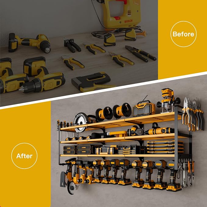 48" Large Power Tools Organizer Wall Mount, 12 Drill Holder - Image 7