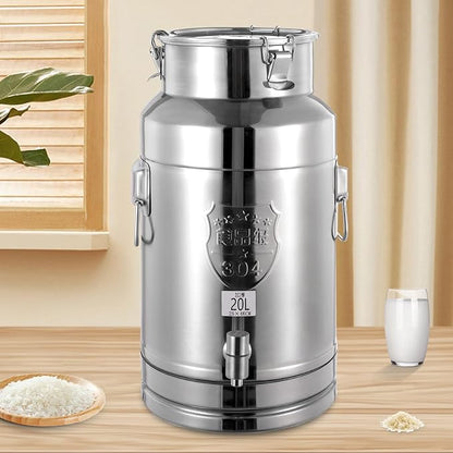 Milk Can Barrel Stainless Steel Beverage Drink Dispenser Large Capacity Storage - Image 2