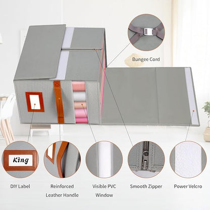 Extra Large Bed Sheet Organizer, 2 Pack Foldable Sheet Organizers and Storage - Image 3