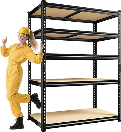 72" H Garage Shelving, 5 Tier Storage Shelves Load 2500 lbs, Adjustable Garage by Durayloly