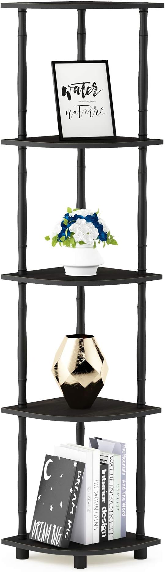 Furinno Turn-N-Tube 5 Tier Corner Display Rack Multipurpose Shelving Unit by Furinno-FitsYourSpaceFitsYourBudget