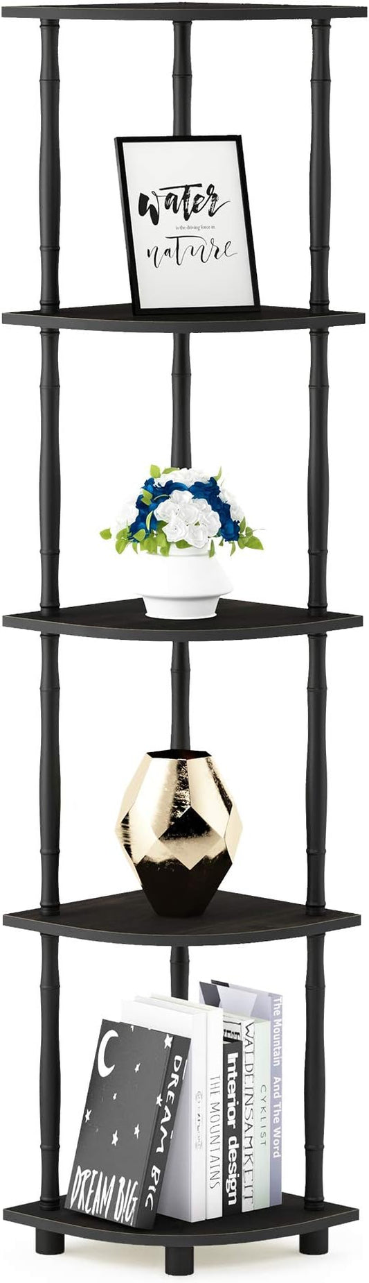 Furinno Turn-N-Tube 5 Tier Corner Display Rack Multipurpose Shelving Unit by Furinno-FitsYourSpaceFitsYourBudget