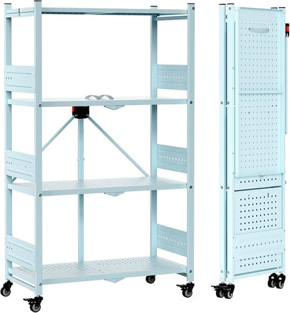 WORKPRO 4-Tier Folding Shelf, No-Assembly Metal Storage Rack by WORKPRO