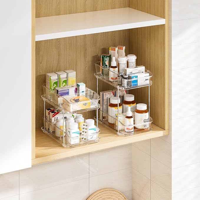 Delamu 2-Tier Under Sink Organizers and Storage, Pull Out Kitchen Pantry - Image 8