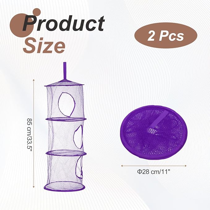 uxcell 2Pcs Mesh Hanging Storage Basket - Image 2