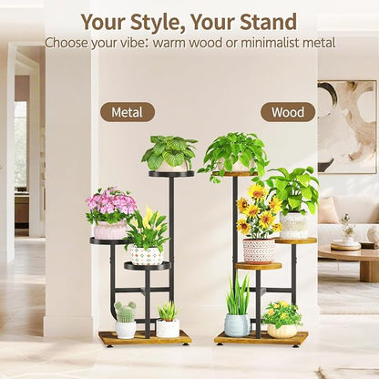 LASZOLA Black 3 Tier Tall Metal Plant Stand Indoor, Large Heavy Duty Planter - Image 7