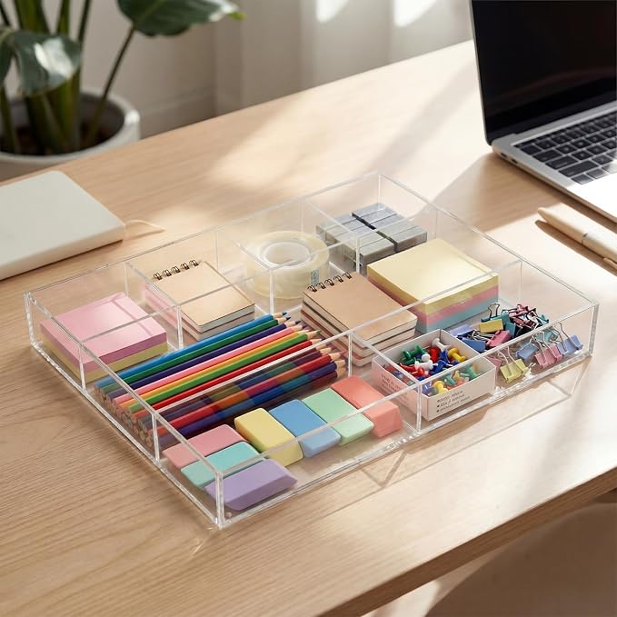 Large Acrylic Desk Deep Drawer Organizer - Image 5