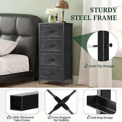 4 Drawers Dresser for Bedroom Fabric Storage Tower - Image 4