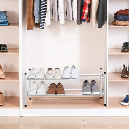 STORAGE MANIAC Expandable Shoe Rack, 8 Pairs Stackable Small Shoe Rack - Image 2