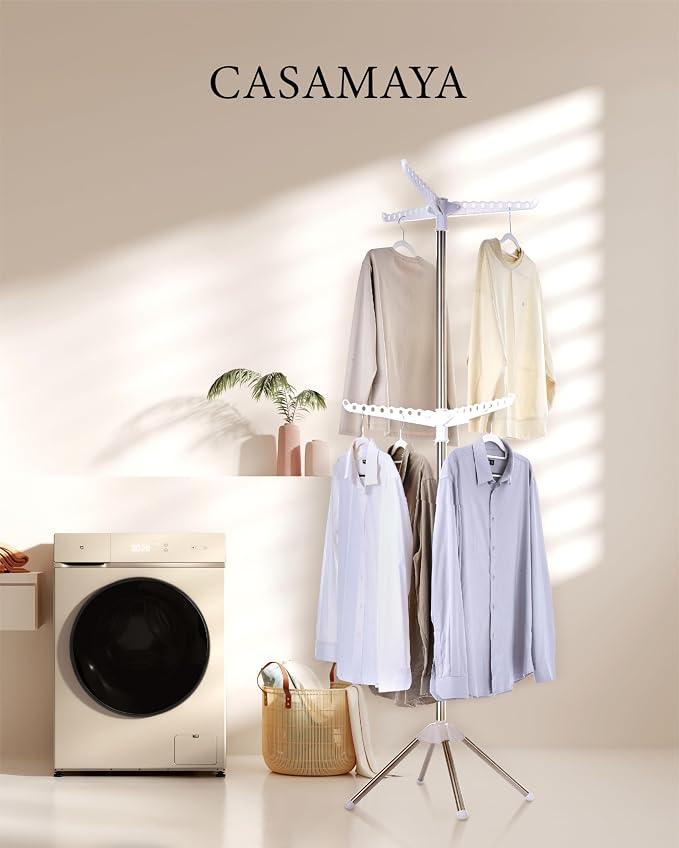 CASAMAYA Clothes Drying Rack Foldable, 74.8 inch 2 Tier Laundry Drying Rack - Image 2