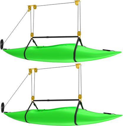 2 Pack Kayak Hoist for Garage Ceiling Storage, Kayak Lift Pulley System by Unknown