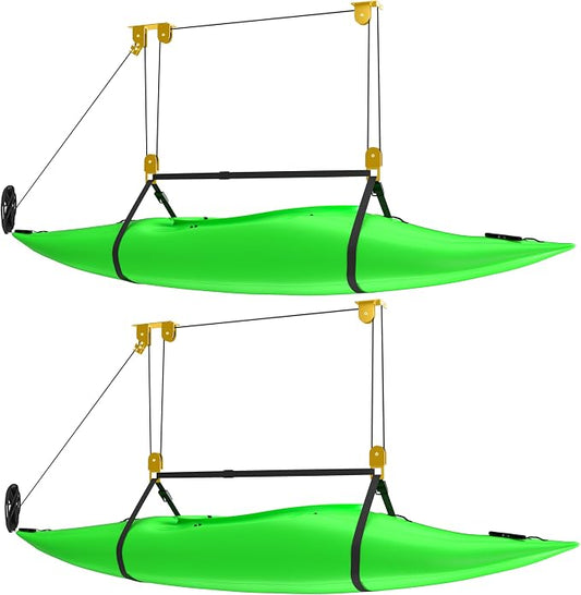 2 Pack Kayak Hoist for Garage Ceiling Storage, Kayak Lift Pulley System by Unknown
