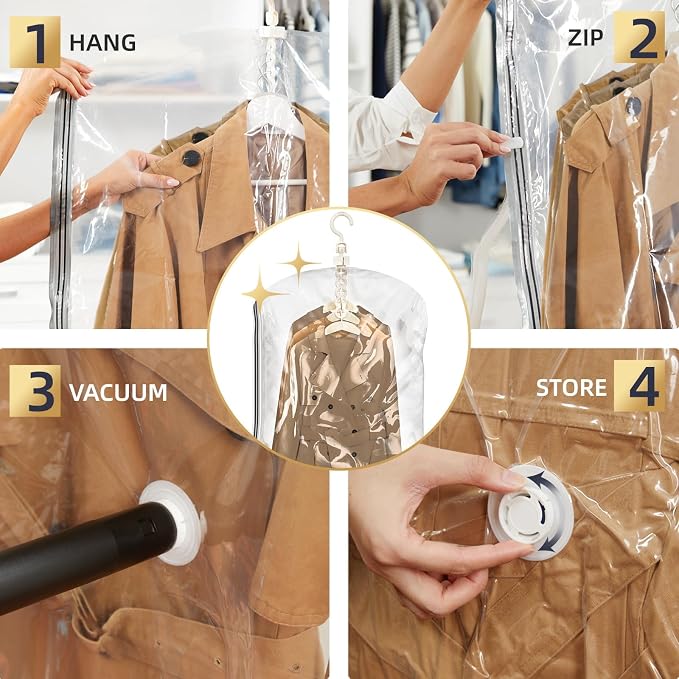 TAILI Hanging Vacuum Storage Bags, Space Saver Bags - Image 5