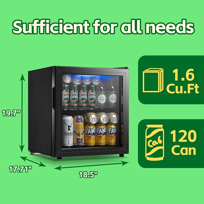 WANAI Beverage Refrigerator Cooler 1.6 Cu.Ft Freestanding Beer Fridge - Image 3