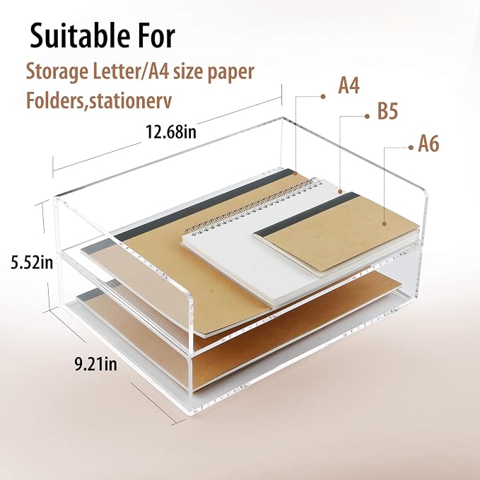 4 Pack Acrylic Paper Tray Organizer - Image 3