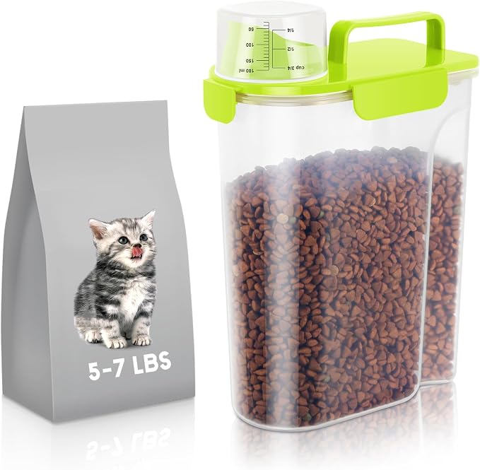 5-7Lbs Cat Dog Storage Container, Portable Pet Food Containers by LEAWALK
