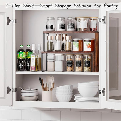 Kitchen Countertop Organizer, Spice Rack Cabinet Organizer Shelf Stackable - Image 4