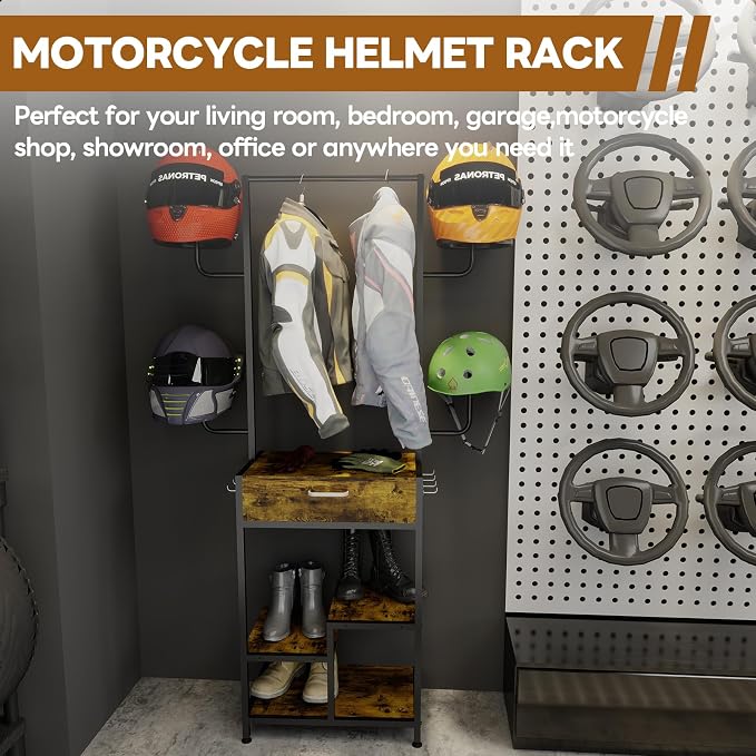 uyoyous Motorcycle Helmet Holder, Helmet Stand, Large Standing Helmet Holder - Image 5