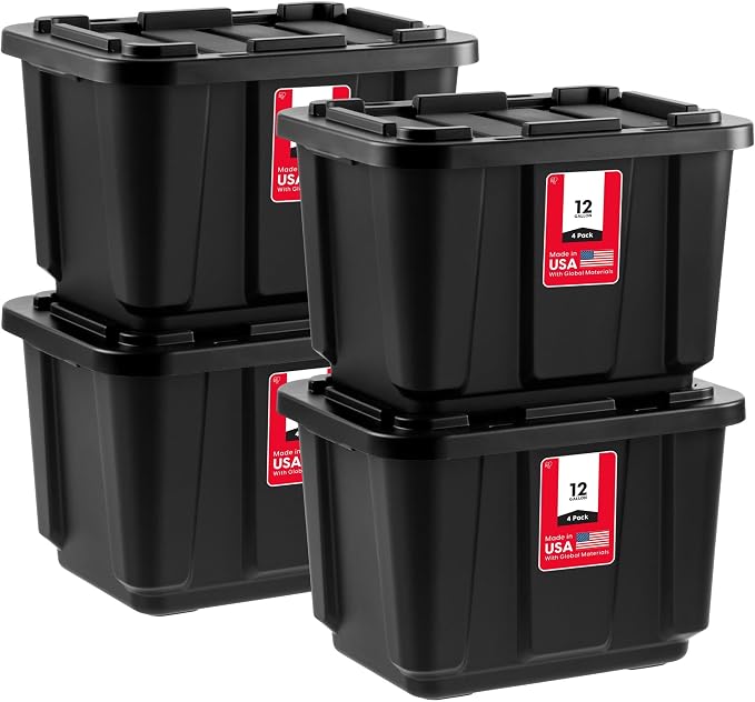 IRIS USA 12 Gallon Heavy Duty Truck Bed Toolbox Storage Tote Bins by IRISUSA