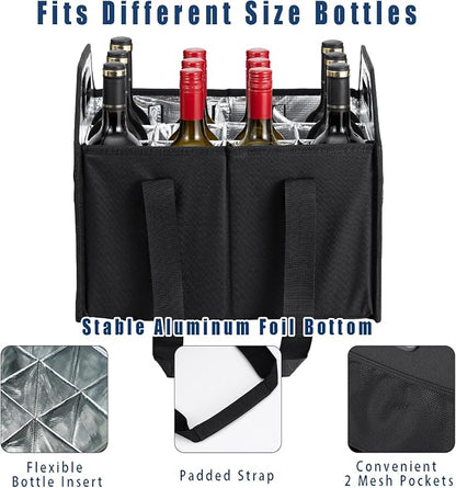 Bottle Wine Carrier Collapsible 12 Bottle Storage Box Reusable Portable Carrier - Image 3