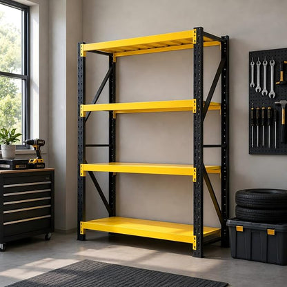 Heavy Duty Warehouse Shelving 4-Tier Industrial Steel Storage Shelves, 2600LB by Unknown