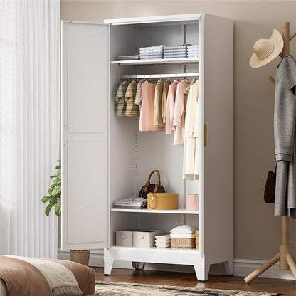 71" Tall Metal Wardrobe Closet - Image 2