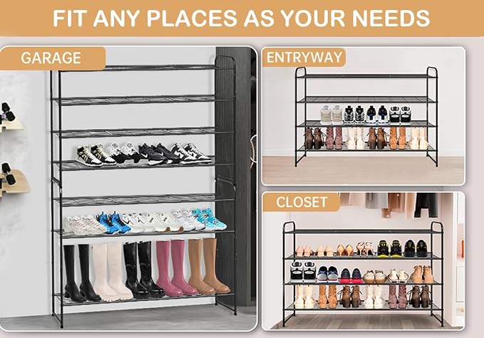 KEETDY 4-Tier Long Shoe Rack for Closet Metal Shoe Organizer for Entryway - Image 7