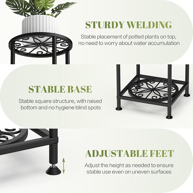 4 Tier Plant Stand Indoor Outdoor, Metal Flower Shelf Display Holder - Image 4