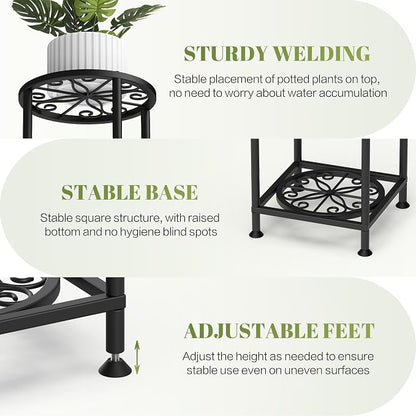 4 Tier Plant Stand Indoor Outdoor, Metal Flower Shelf Display Holder - Image 4