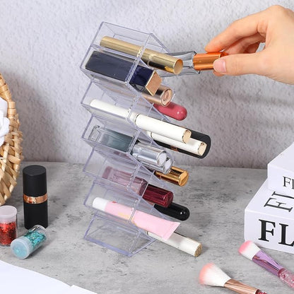 4 Pcs Lipstick Holder Organizer 16 Spaces Acrylic Stackable Fish Shape Lipstick - Image 6