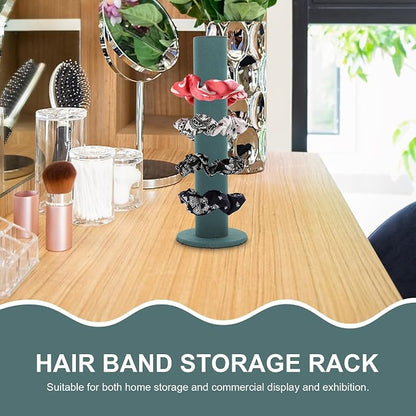 Velvet Vertical Hair Tie Organizer Tower Scrunchie Display Stand - Image 4