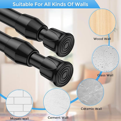 4 Pack Spring Tension Curtain Rod 17 to 28 Inch, DIY Small Curtain Rods No Drill - Image 4