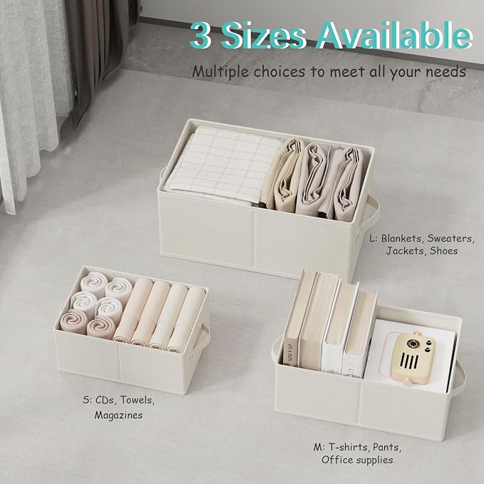Storage Bins, 3 Pack Foldable Cloth Basket, Cube Organizer - Image 5