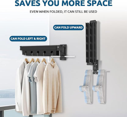 Clothes Drying Rack Wall Mounted, Space Saving Wall Mounted Clothes Drying Rack - Image 7