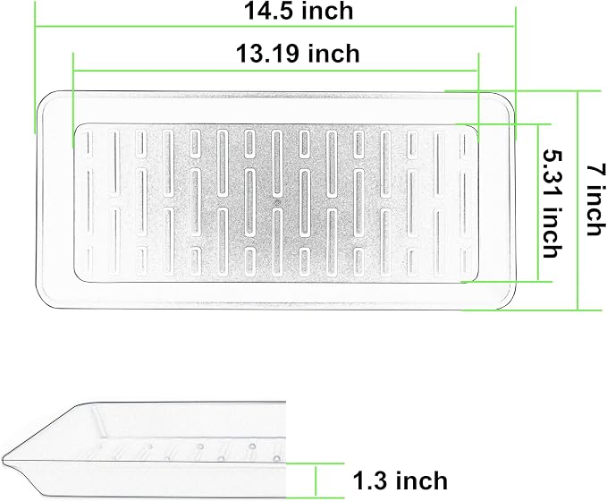 6 Pack Plastic Plant Trays Rectangular 14 Inch, Indoor Outdoor Plant Saucers - Image 2