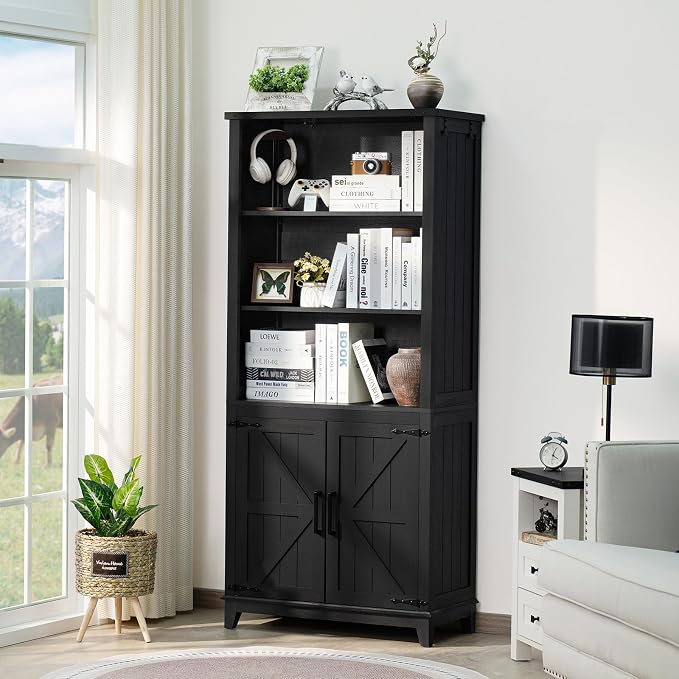 70in Tall Bookshelf 5 Tier Bookcase - Image 3