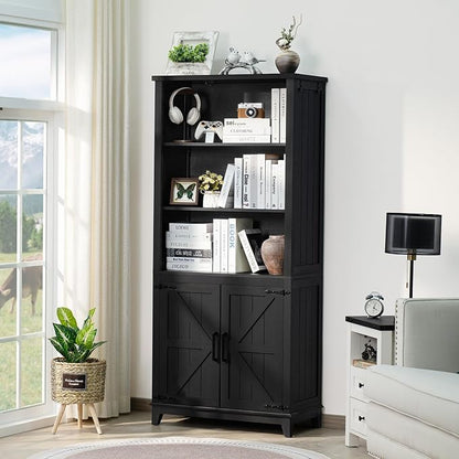 70in Tall Bookshelf 5 Tier Bookcase - Image 3