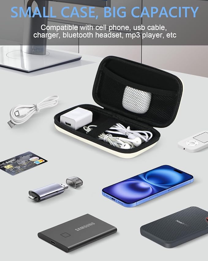 Off White Small Travel Electronic Organizer Case - Image 3