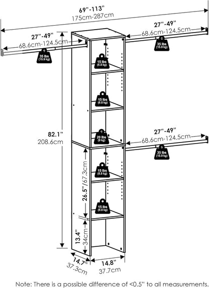 Furinno FANO Closet Organizers and Storage, 5-Tier Closet Storage Organizer - Image 3